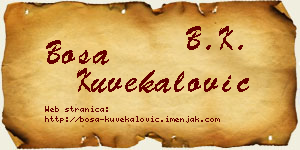 Bosa Kuvekalović vizit kartica